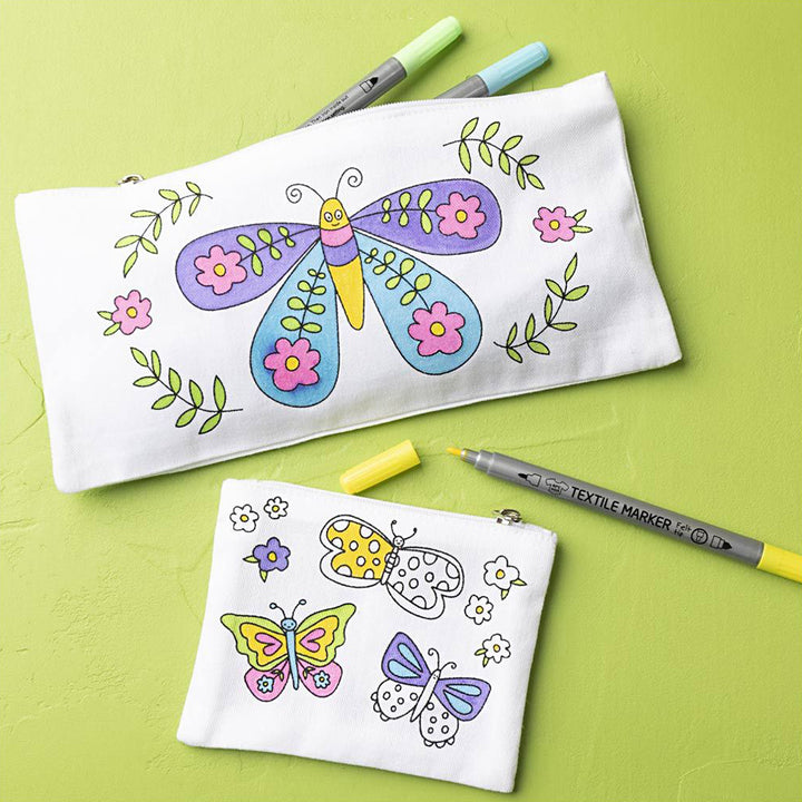 Butterflies | Fabric Painting Kit | Textile Pen Markers | Complete Kids Craft Kit