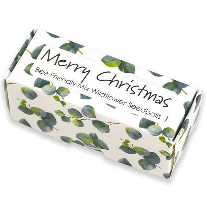 Watercolour Eucalyptus | Merry Christmas | 20 Bee Mix Seedballs | Cracker Filler
