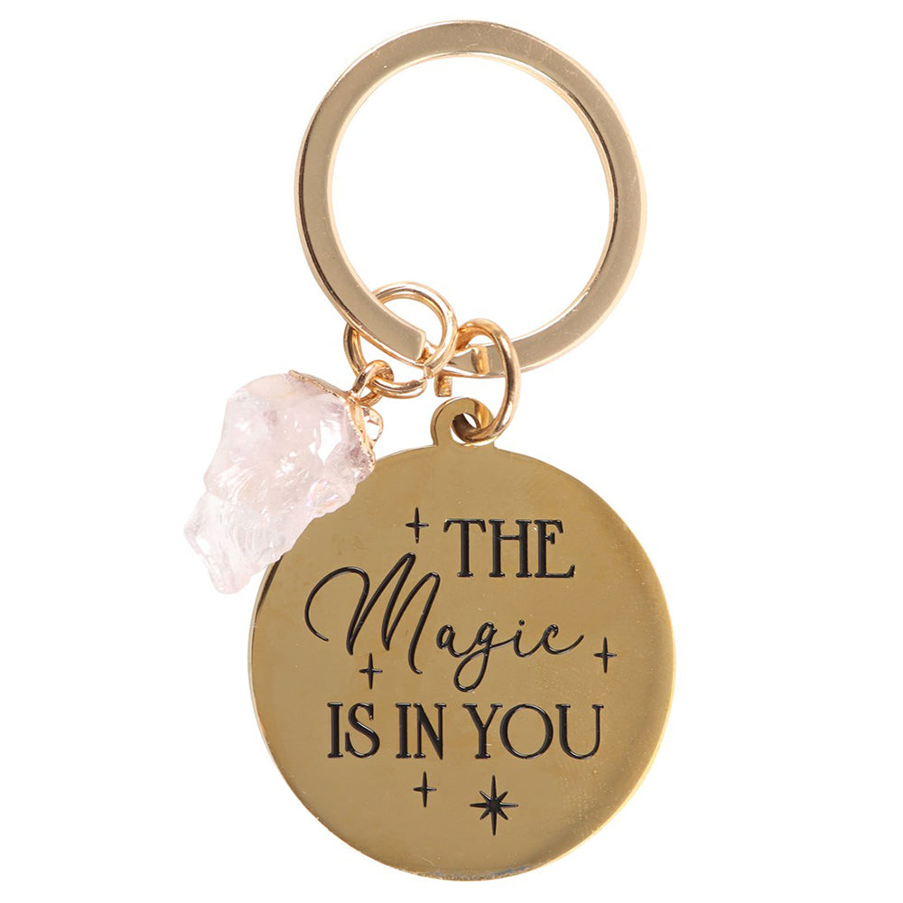 The Magic is in You | Rose Quartz Crystal Keyring | Mini Gift | Cracker Filler