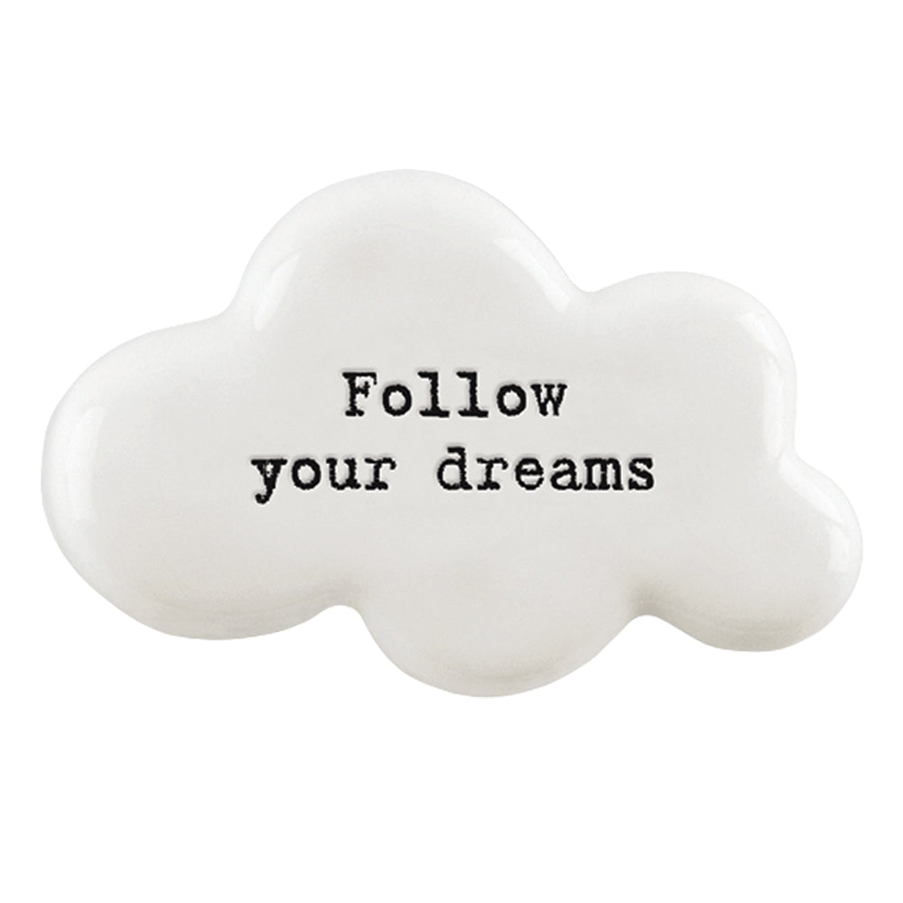 Follow Your Dreams | Ceramic Cloud Token | Little Gift | Cracker Filler