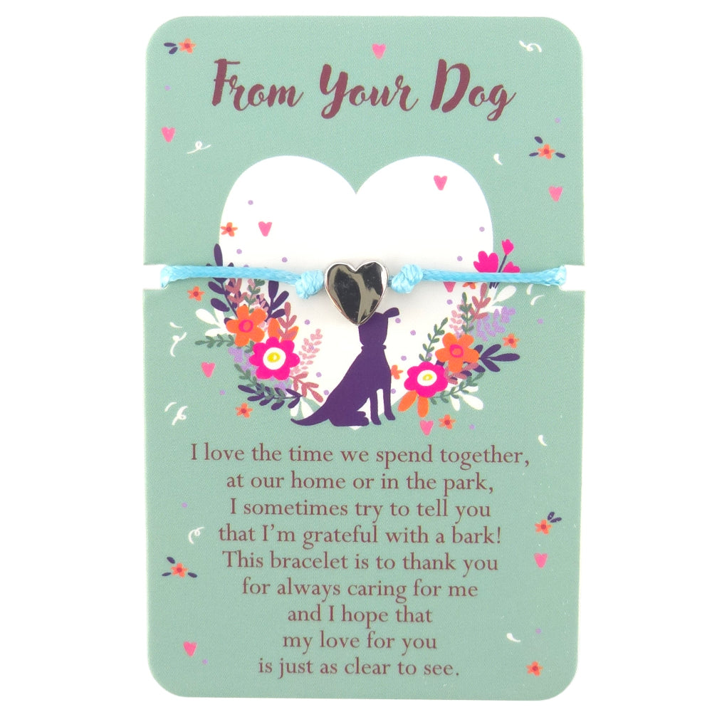 From Your Dog Cord Bracelet | Heart Warming Words | Little Gift | Cracker Filler