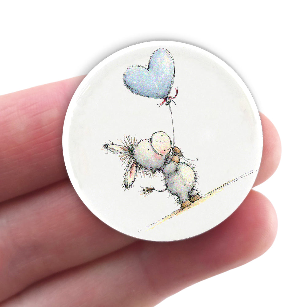 Cute Donkey Love | 38mm Button Pin Badge | Valentines Cracker Filler Gift