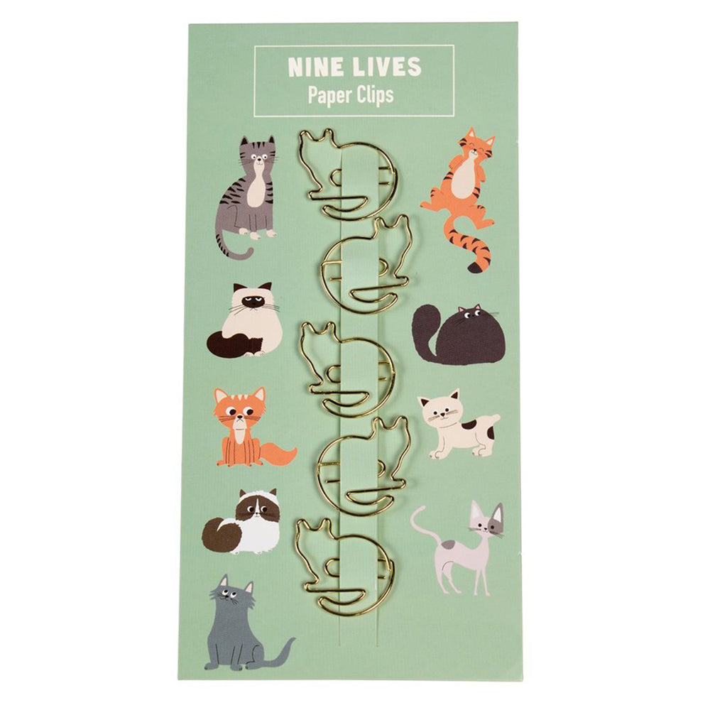 Nine Lives | for Cat Lovers | 5 Decorative Paper Clips