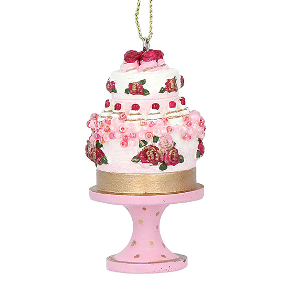 Light Pink Base | Afternoon Tea Cake Hanging Ornament | Cracker Filler | Mini Gift