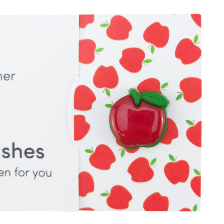 Best Teacher | Apple | Button Wishes Sew On Token | Little Gift | Cracker Filler