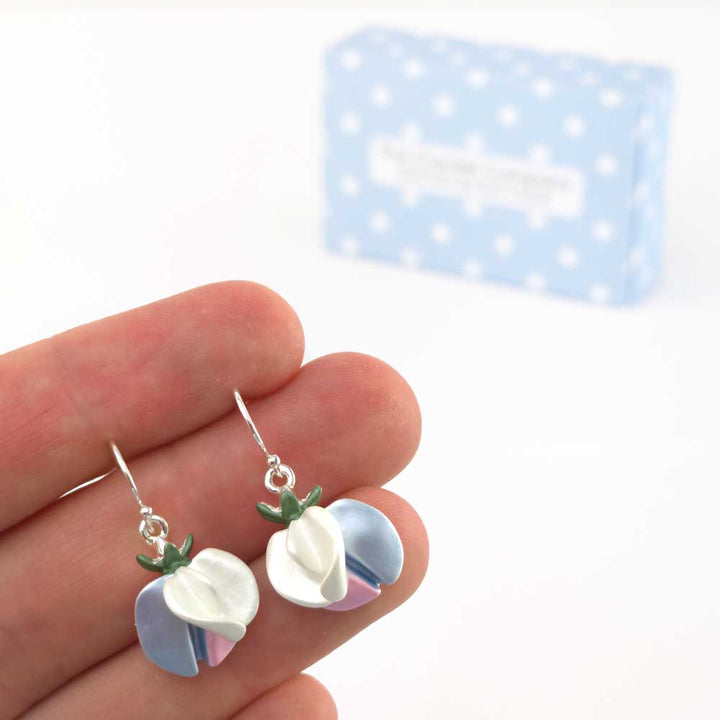 Sweet Pea Bouquet | Silver Tone Earings | Little Gift | Cracker Filler