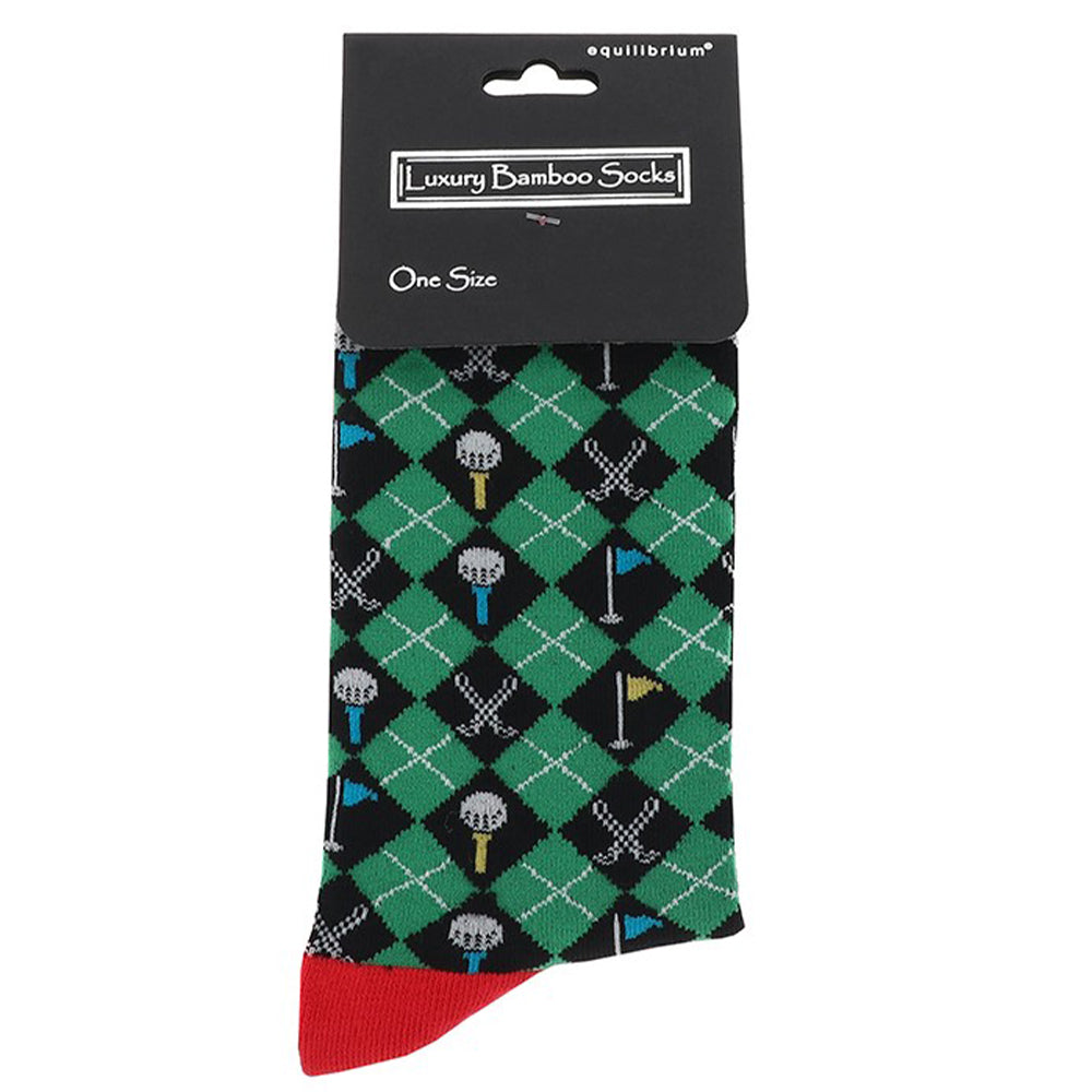 Golf Plaid | Luxury Bamboo Socks | Mens | One Size