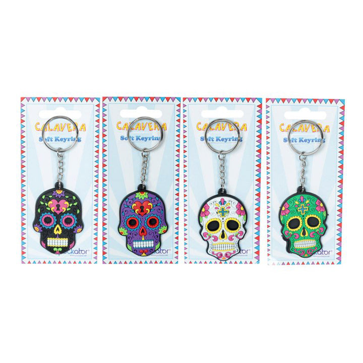 Bright Day of the Dead Skull Keyring | Single | Little Gift | Cracker Filler