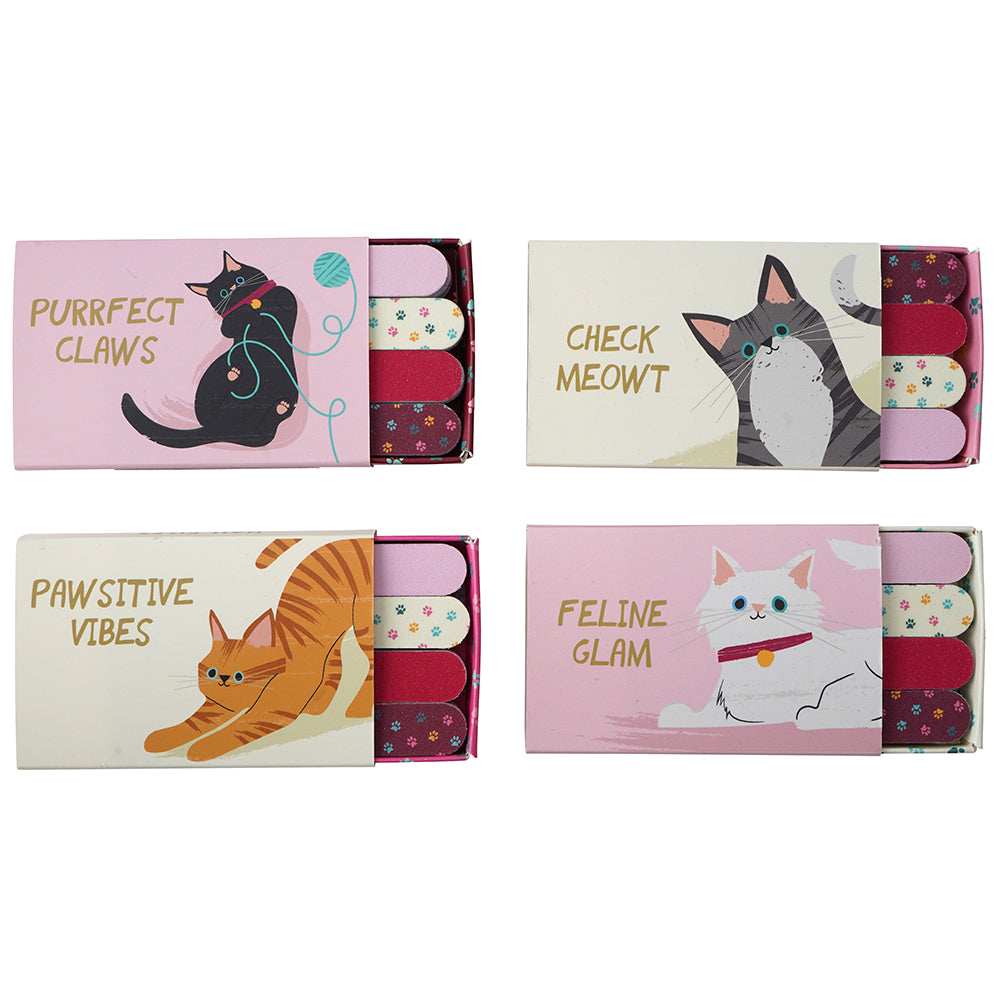 Cute Cats | Box of 8 Little Emery Boards | Mini Gift | Cracker Filler