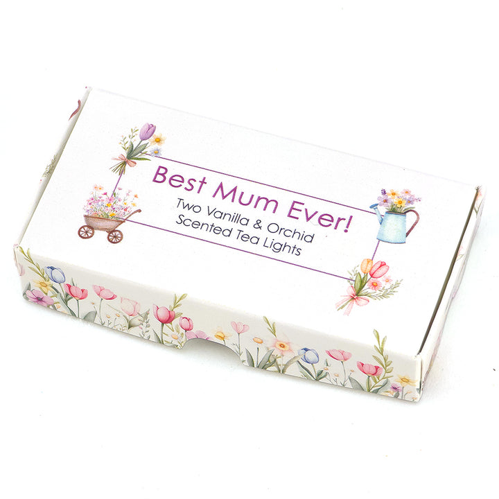 Best Mum Ever | Vanilla & Orchid Tealight Candles | Mini Gift | Cracker Filler