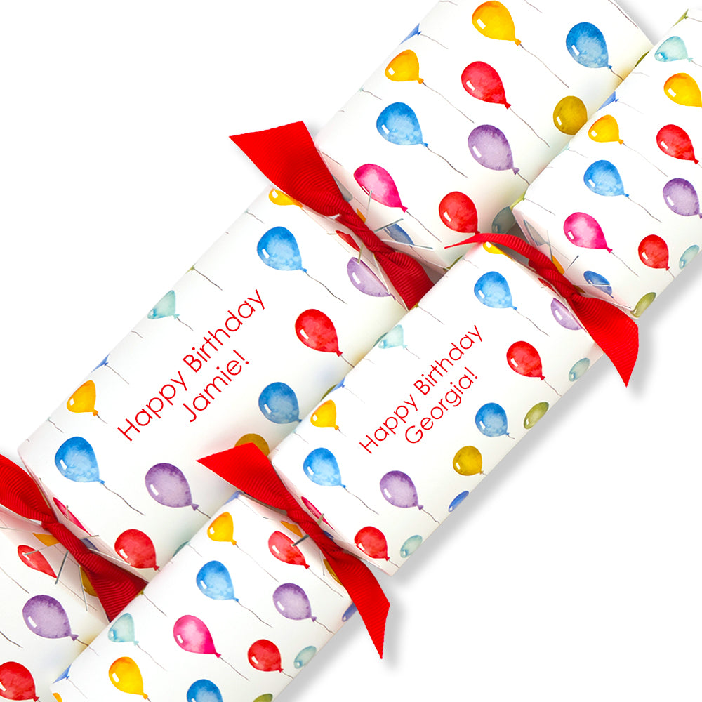Personalised Cracker Making Kit | Birthday Balloons | Makes 4 or 6 Crackers