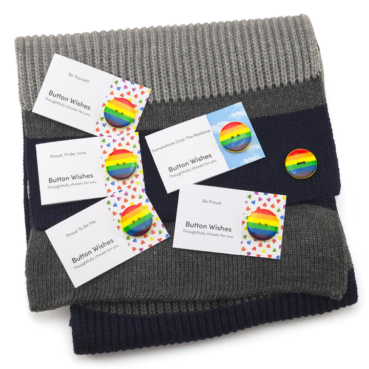Be Yourself | Rainbow | Button Wishes Sew On Token | Little Gift | Cracker Filler