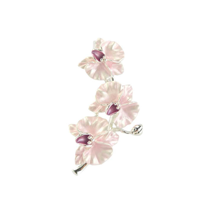 Pink Orchid Brooch | 4.5cm Long | Little Gift | Cracker Filler