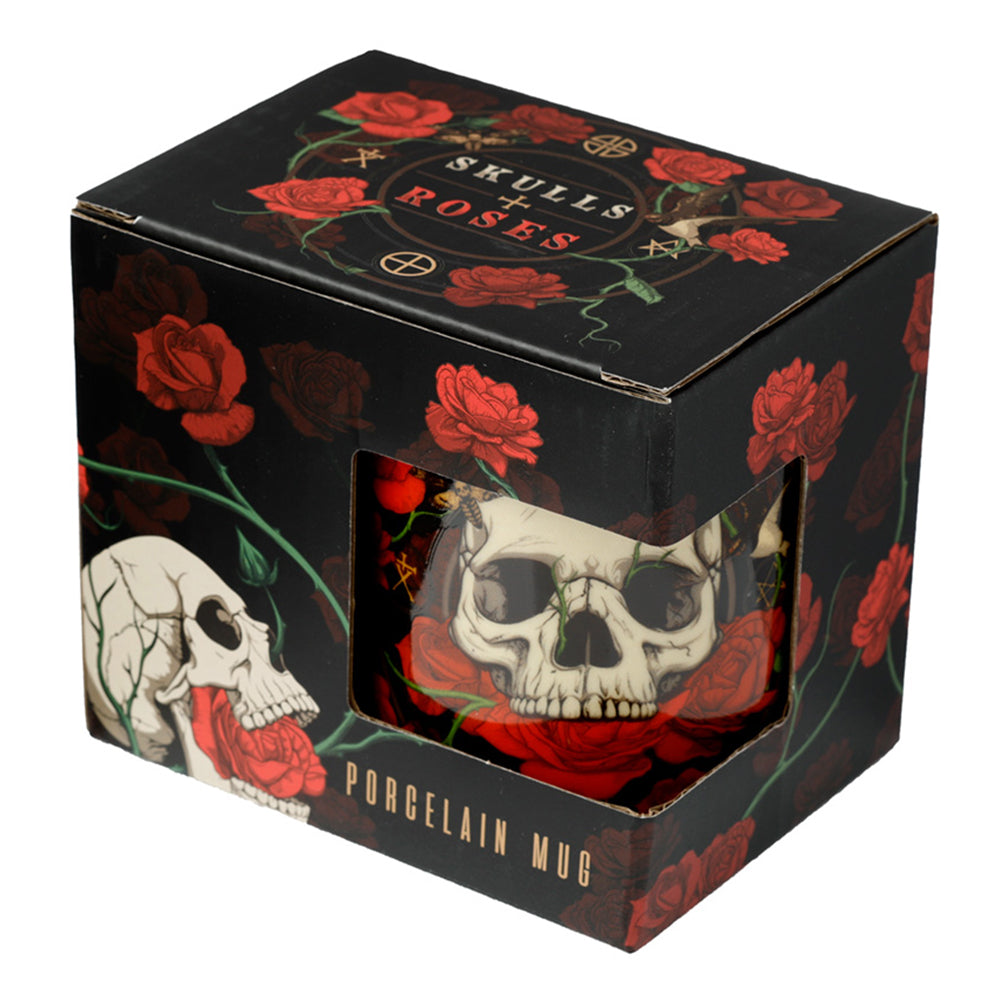 Skulls & Roses | Gothic | Porcelain Mug | Boxed Gift Idea