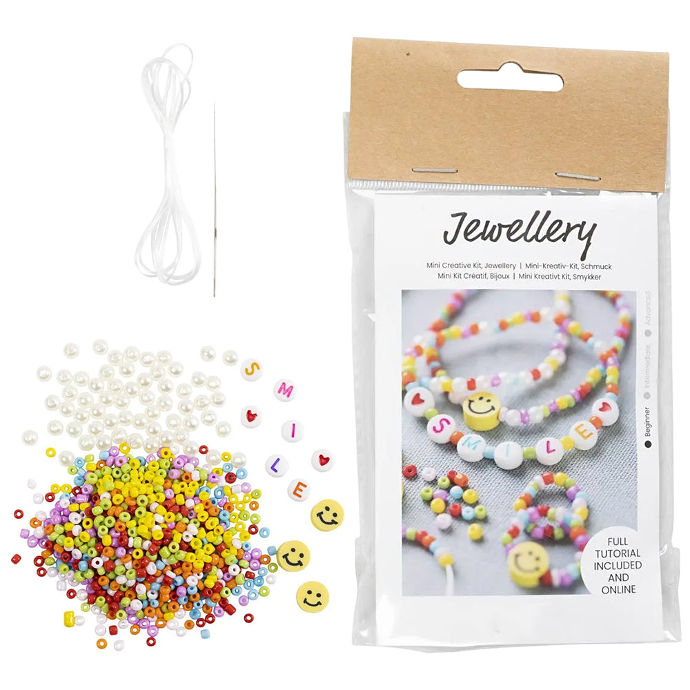 Mini Jewellery Craft Kit for Kids | Makes 3 Bracelets & 2 Rings