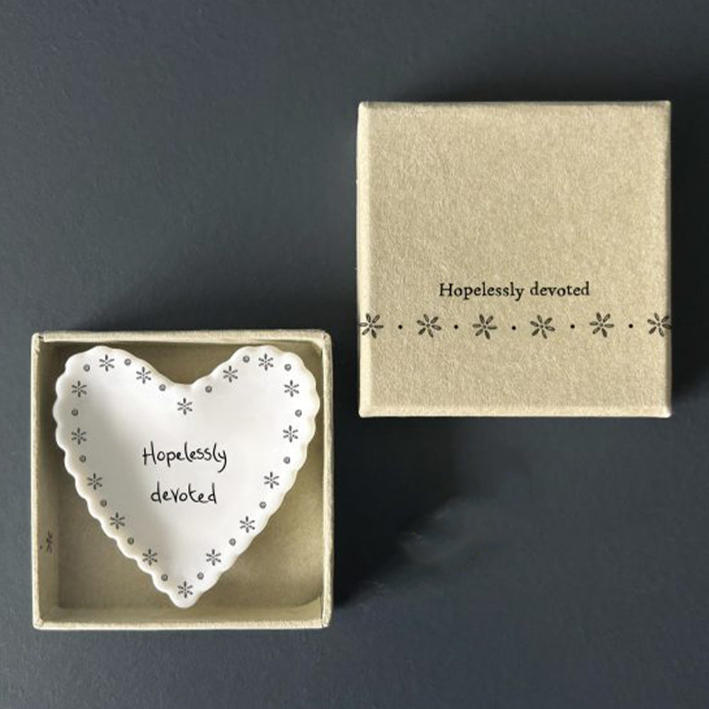 Hopelessly Devoted | Little Scalloped Heart Dish |  Little Gift | Cracker Filler