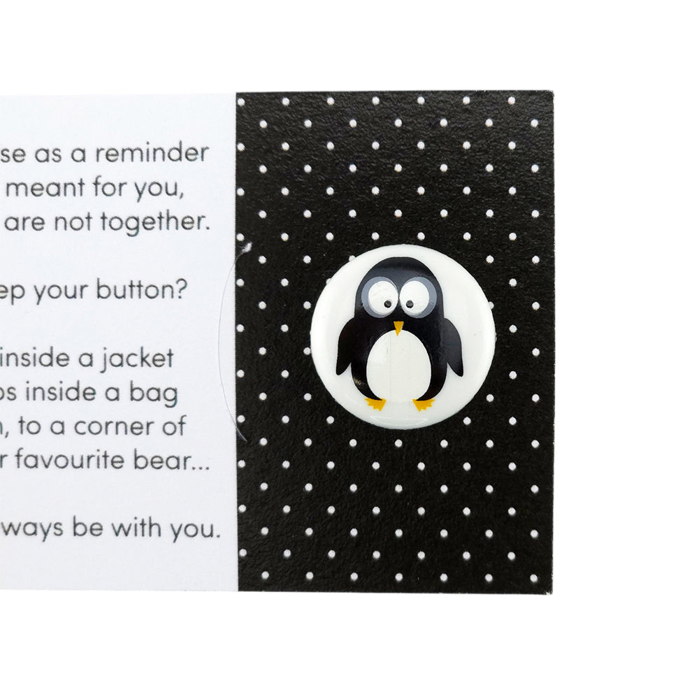 Why Fly When You Can Waddle | Penguin | Button Wishes Sew On Token | Little Gift