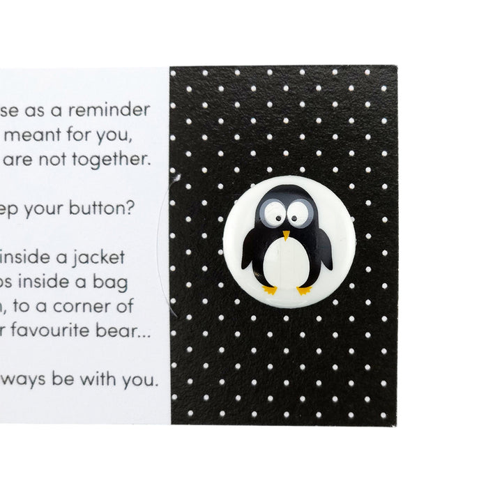 Why Fly When You Can Waddle | Penguin | Button Wishes Sew On Token | Little Gift
