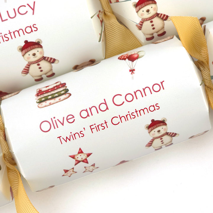 Personalised Twins' 1st Christmas Crackers | Craft Kit | Add Names | Minimum 4