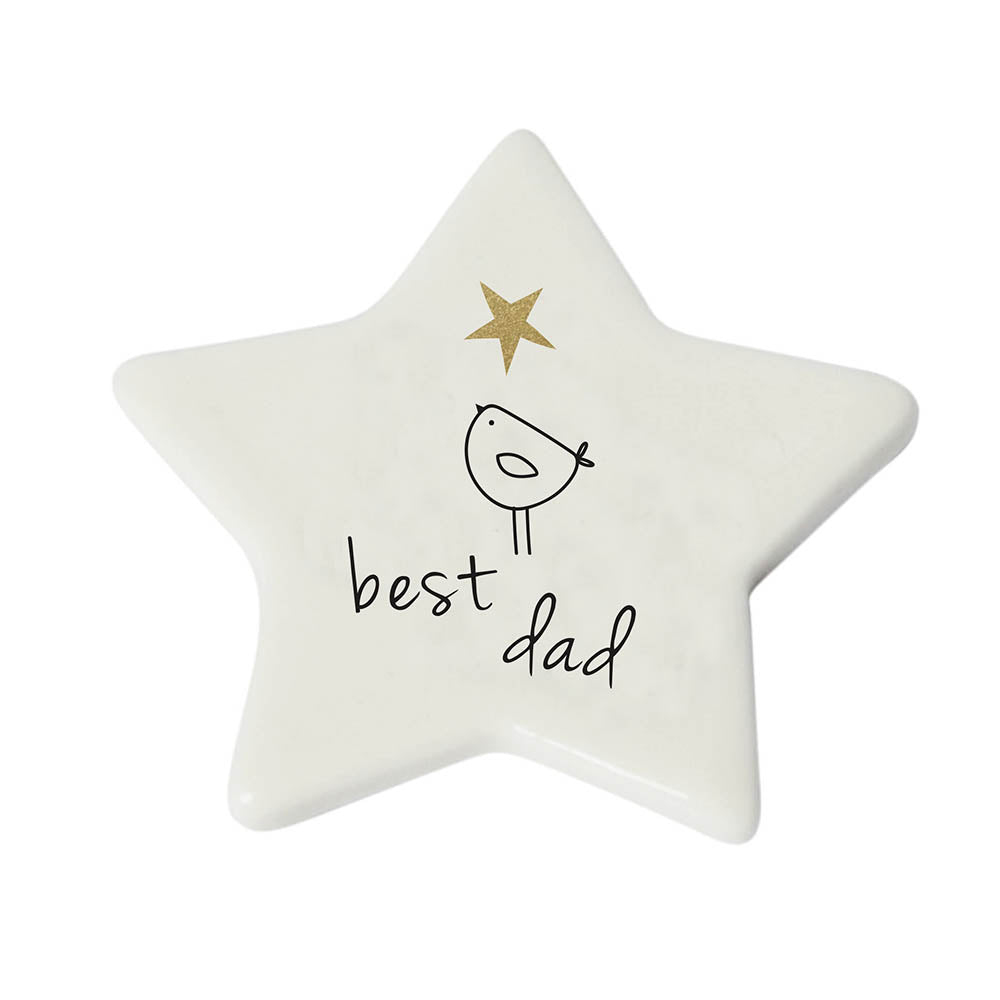 Best Dad | Mini Porcelain Star Token | Little Gift | Cracker Filler