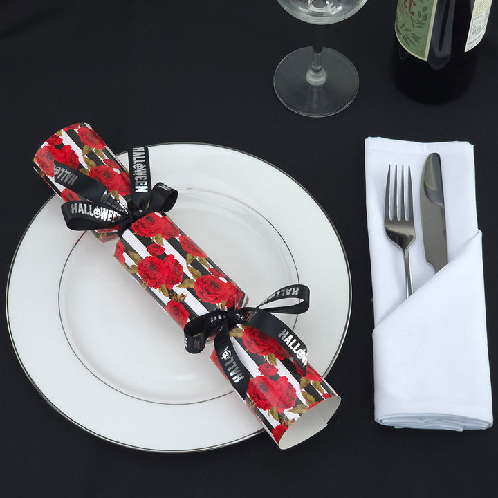 Halloween Red Rose | Kit to Make 6 Crackers with Ribbons | Make &amp; Fill Your Own