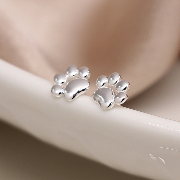 Dainty Sterling Silver Paw Print Earrings | Mini Gift | Cracker Filler