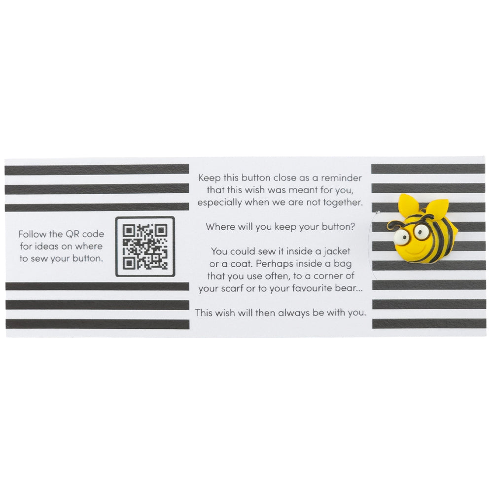 Always Bee Crazy | Button Wishes Sew On Token | Little Gift | Cracker Filler