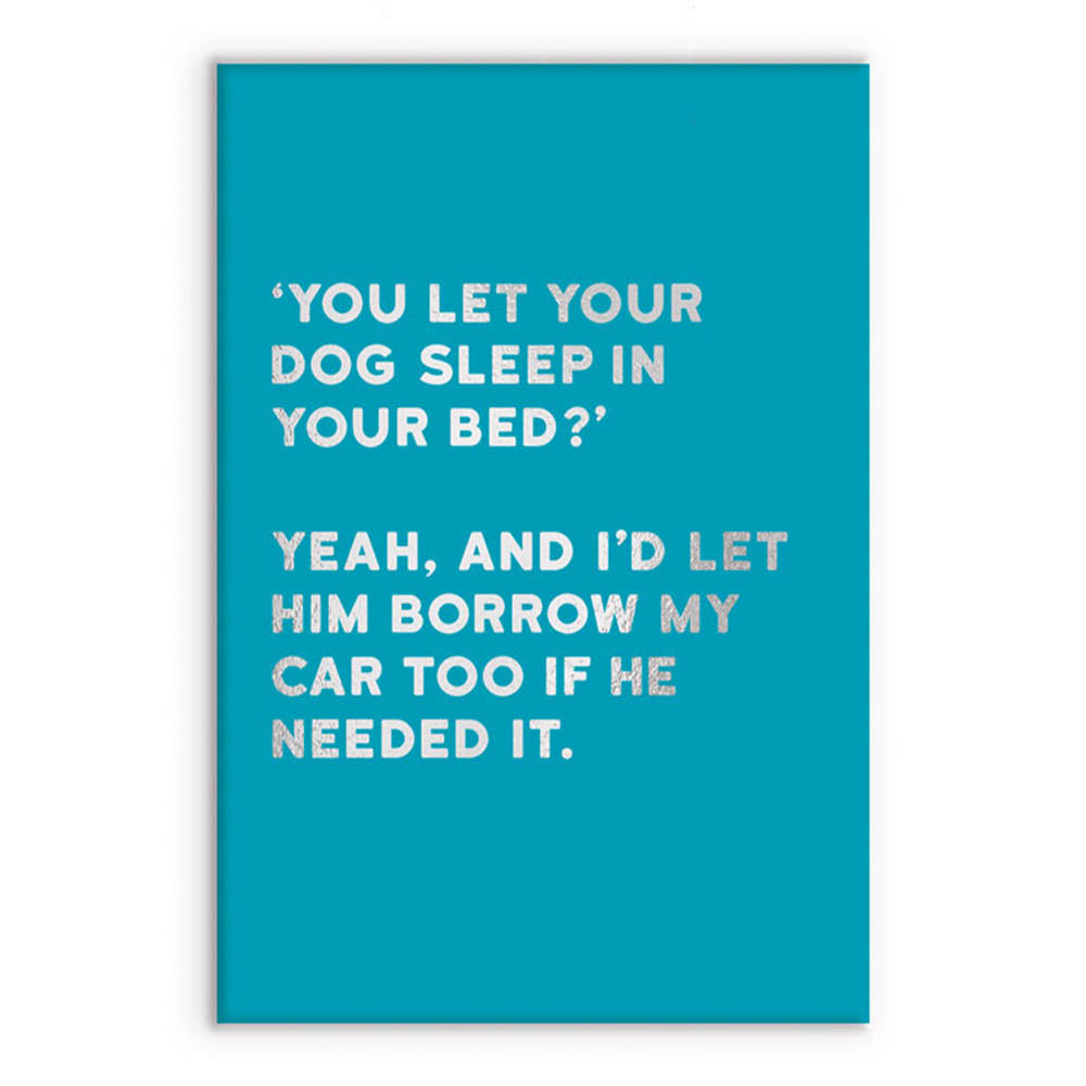 You Let Your Dog Sleep In Your Bed? | Funny Magnet | Little Gift | Cracker Filler