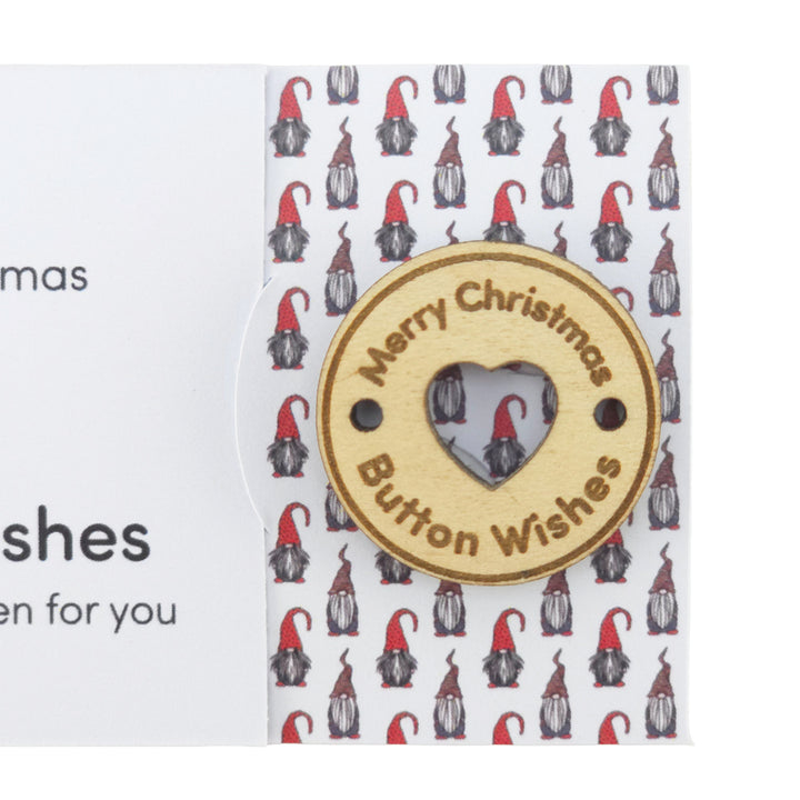 Nordic Gonk | Button Wishes | Merry Christmas Sew On Token | Cracker Filler