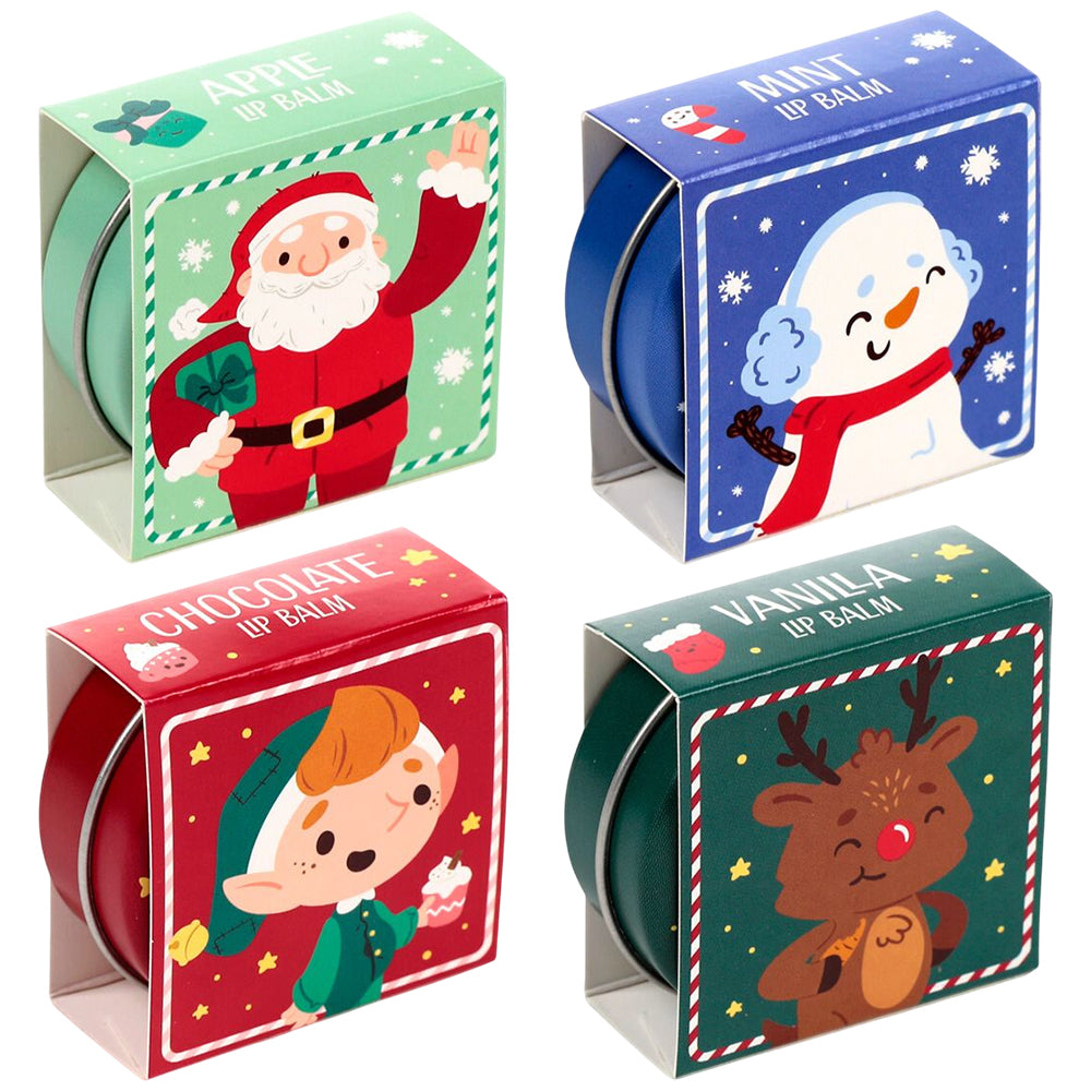 Christmas Characters | Lip Balm in Tin | Single | Little Gift | Cracker Filler