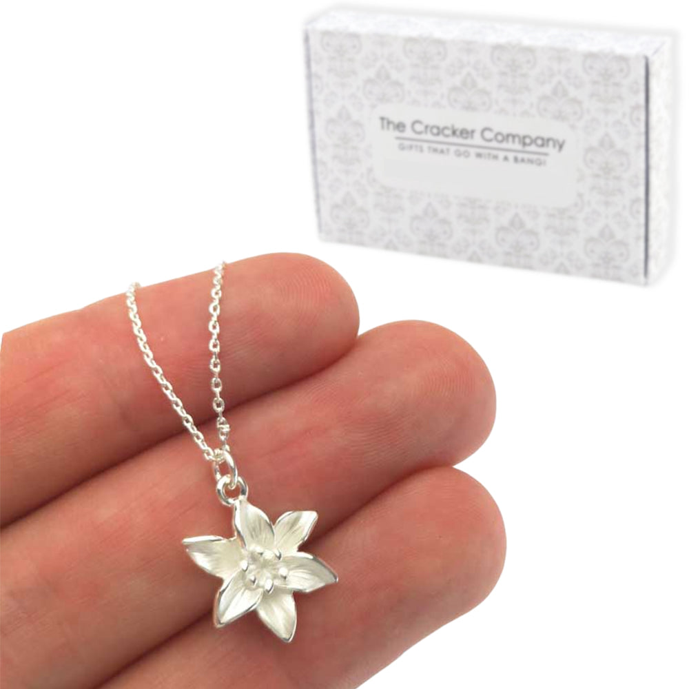 Petit Lily Flower | Pendant on Chain | Pearl White | Little Gift | Cracker Filler