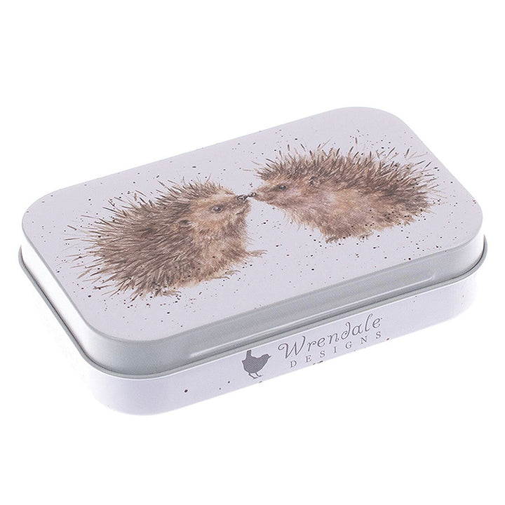 Nose Kiss Hedgehogs | 9cm Wrendale Lidded Tin | Cracker Filler | Mini Gift