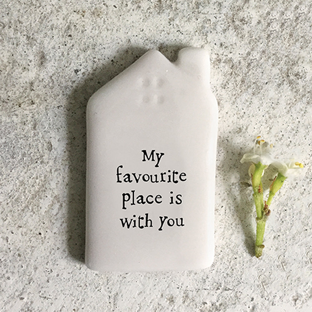 Favourite Place Is With You | Ceramic House Token | Mini Gift | Cracker Filler