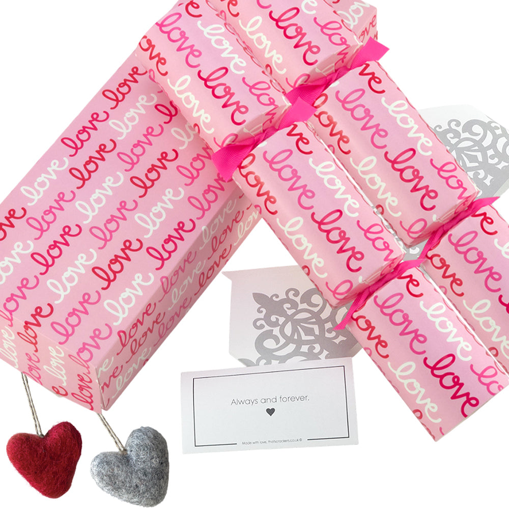 Love Love Love | Pair of Filled Valentine's Day Crackers | Choice of Gifts