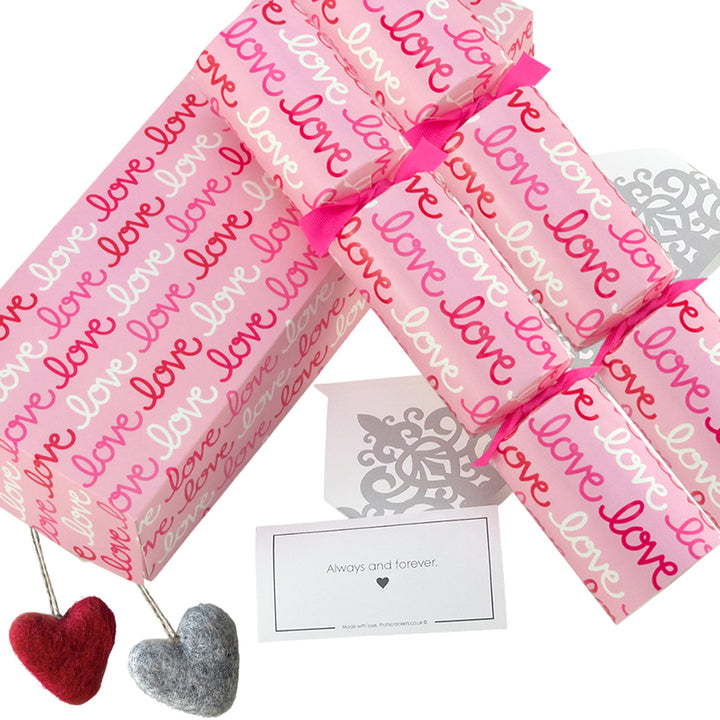 Love Love Love | Pair of Filled Valentine's Day Crackers | Choice of Gifts