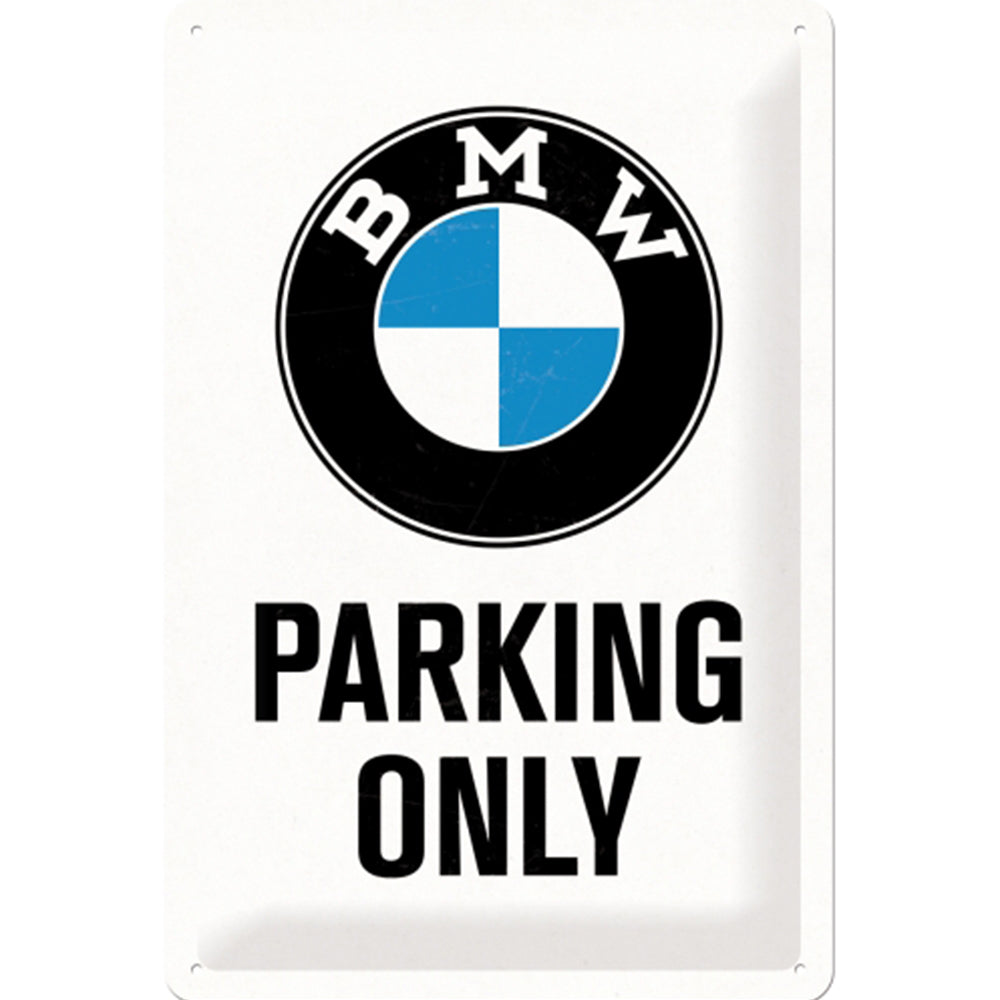 BMW Parking Only Vintage Design Large Embossed Tin Sign | 30x20cm