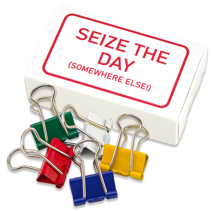 Seize the Day (Somewhere Else) | Mini Box of Bulldog Clips | Office Banter Gift