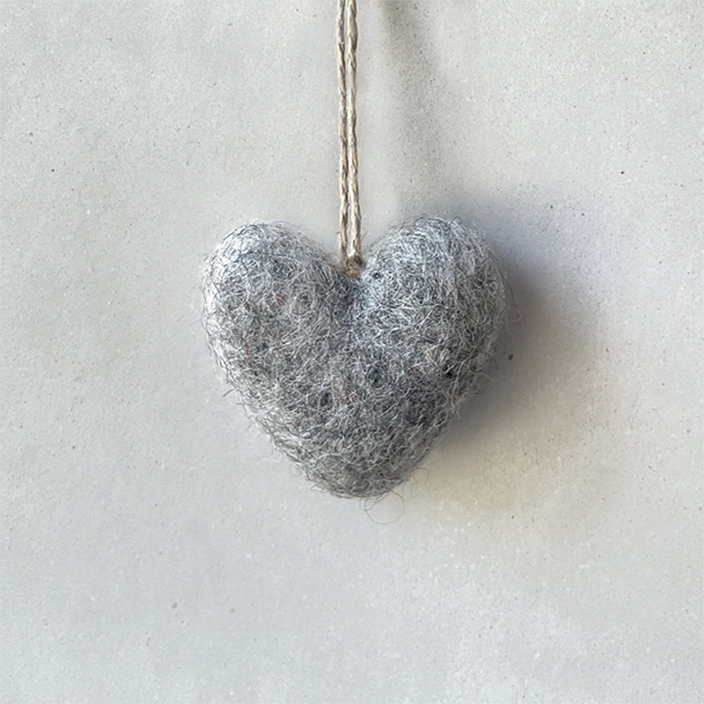 3.5cm Handmade Felt Christmas Tree Heart Bauble | Cracker Filler | Little Gift