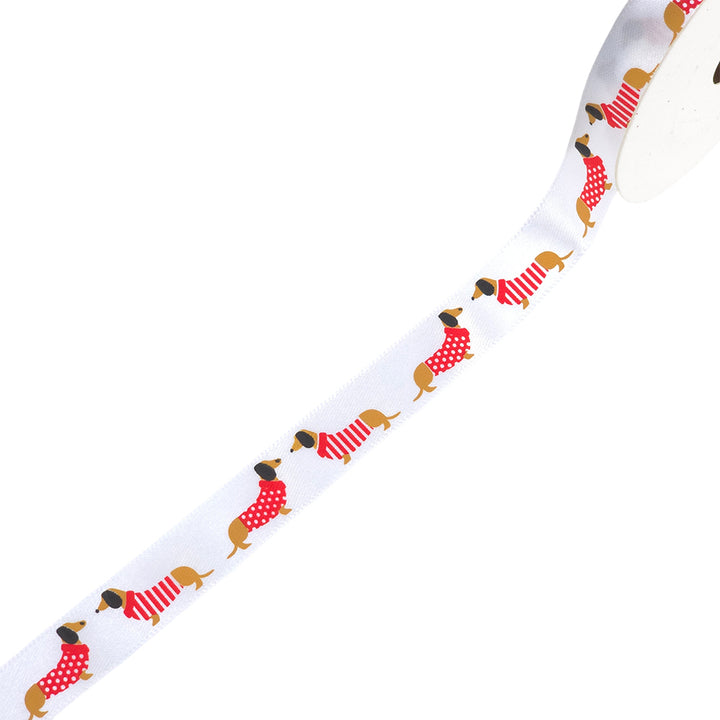 Christmas Dachshund | Complete Craft Kit & Ribbon | 8 Standard Pearl Gold Crackers