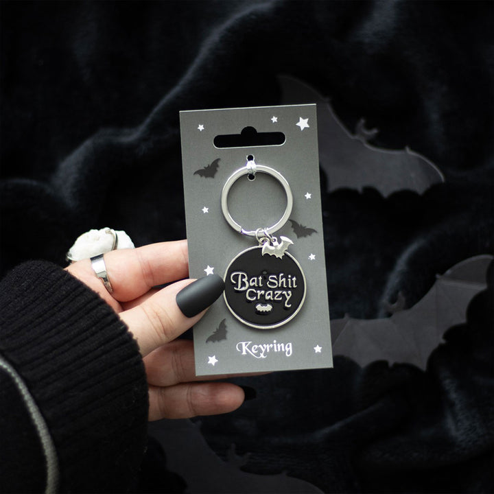 Bat Shit Crazy | Enamel Keyring | Little Gift | Cracker Filler