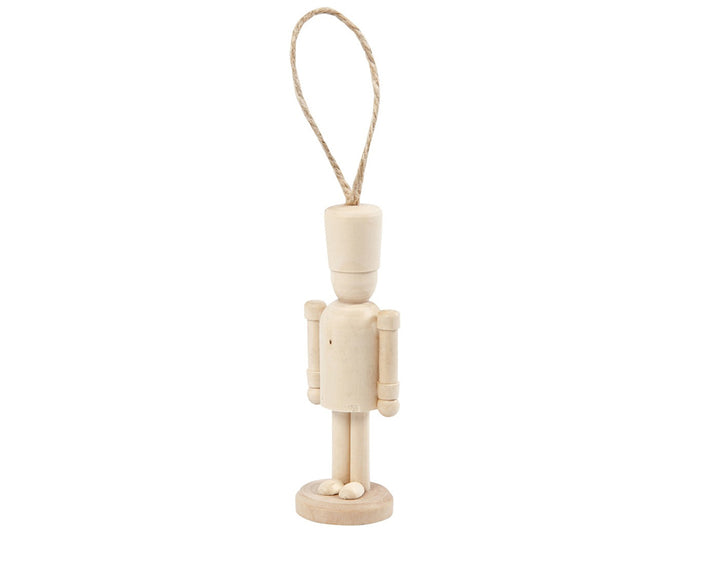 Hanging Nutcracker Soldier 9cm Wooden Christmas Shape to Decorate