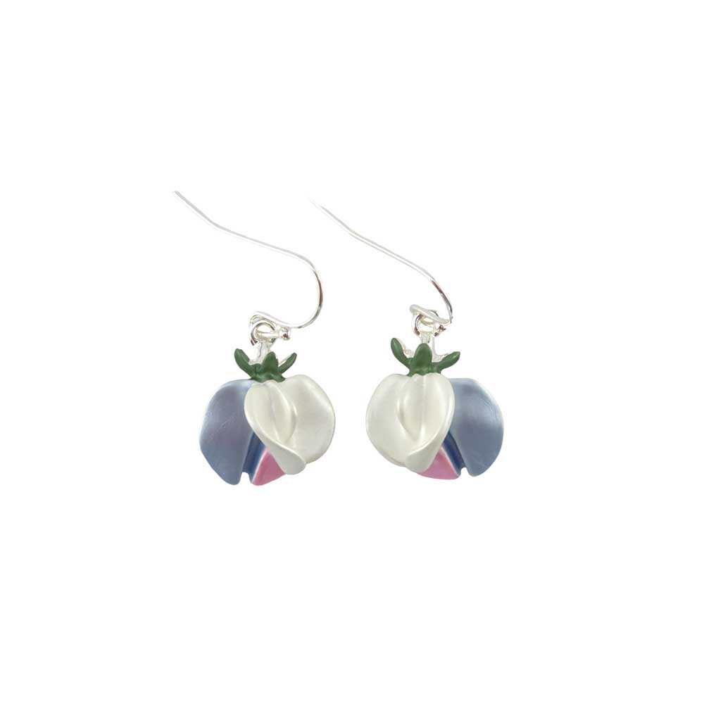 Sweet Pea Bouquet | Silver Tone Earings | Little Gift | Cracker Filler