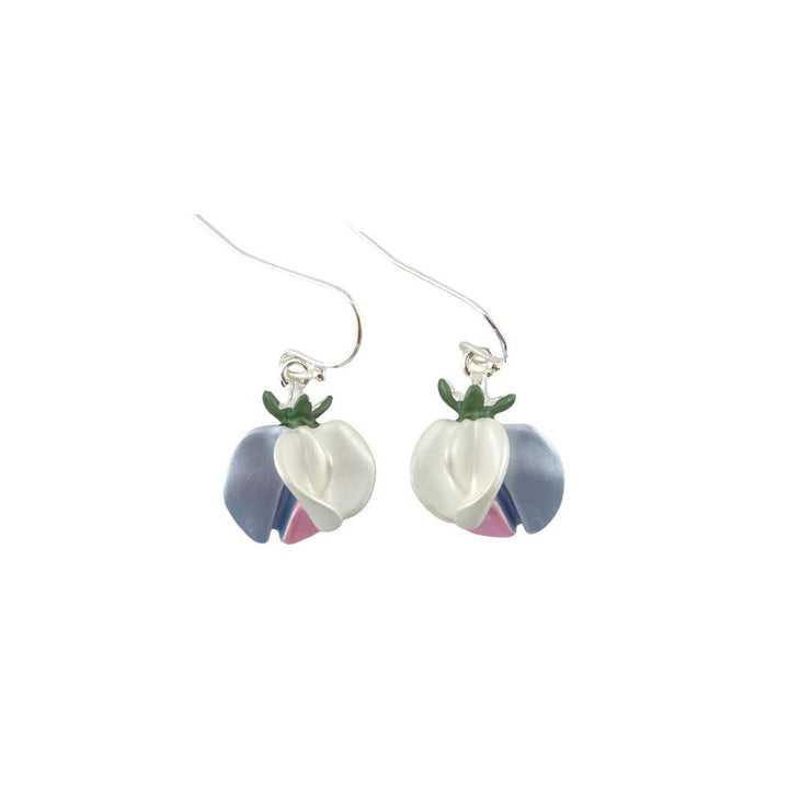 Sweet Pea Bouquet | Silver Tone Earings | Little Gift | Cracker Filler