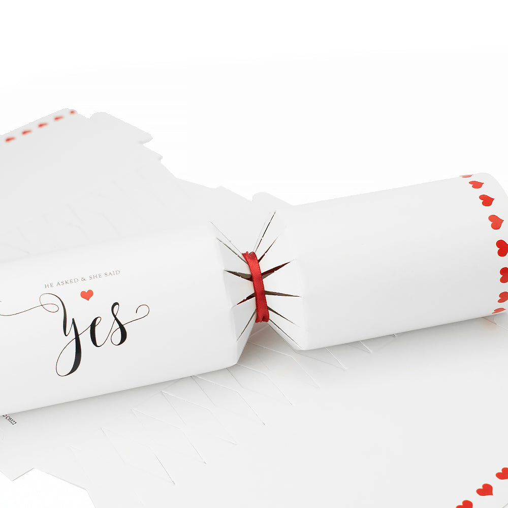 6 Large She Said Yes! Engagement Cracker Making Craft Kit - Make & Fill Your Own