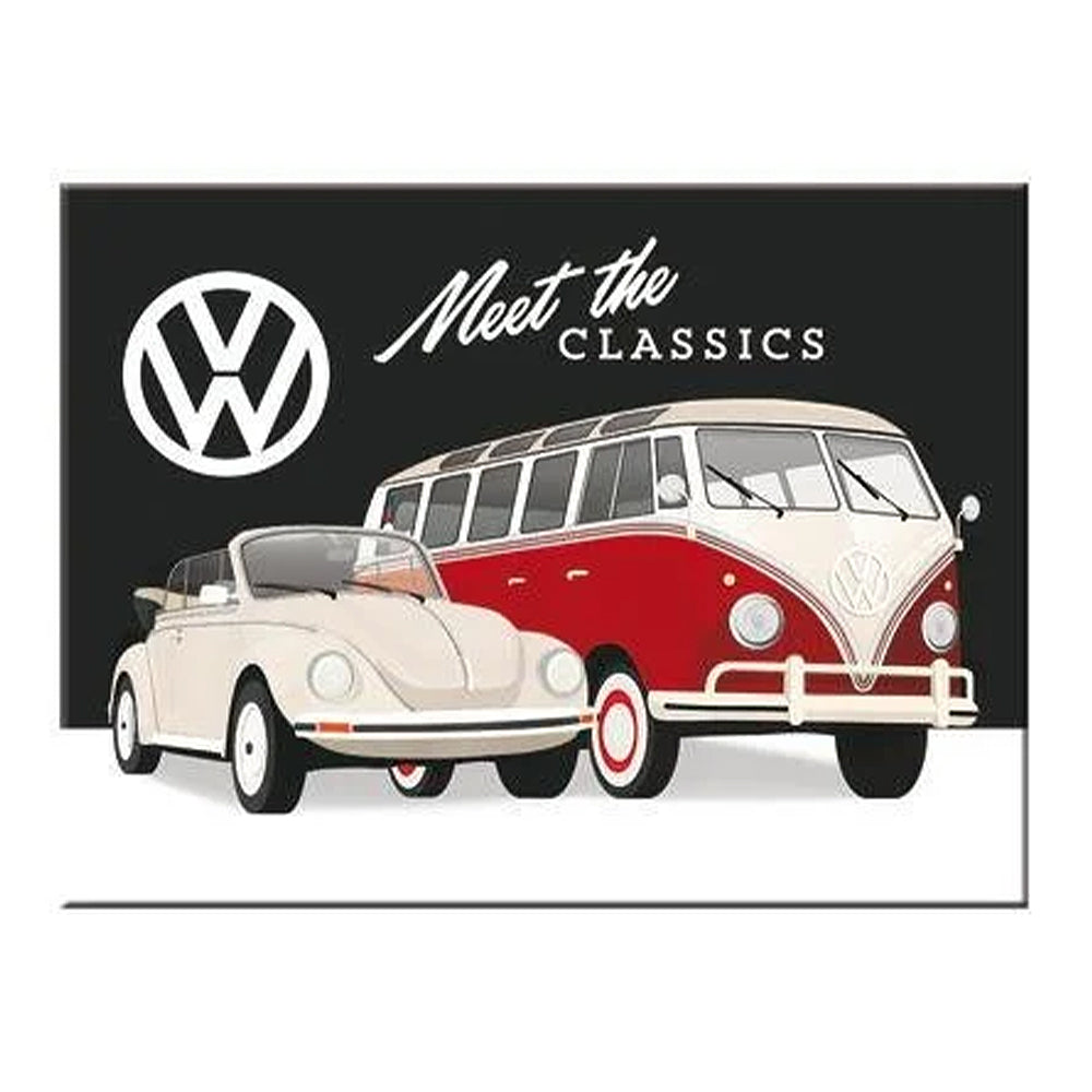 VW | Meet the Classics | Retro Magnet | 8x6cm | Little Gift | Cracker Filler