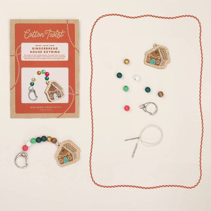 Gingerbread House Keyring | Complete Sustainable Christmas Craft Kit for Kids