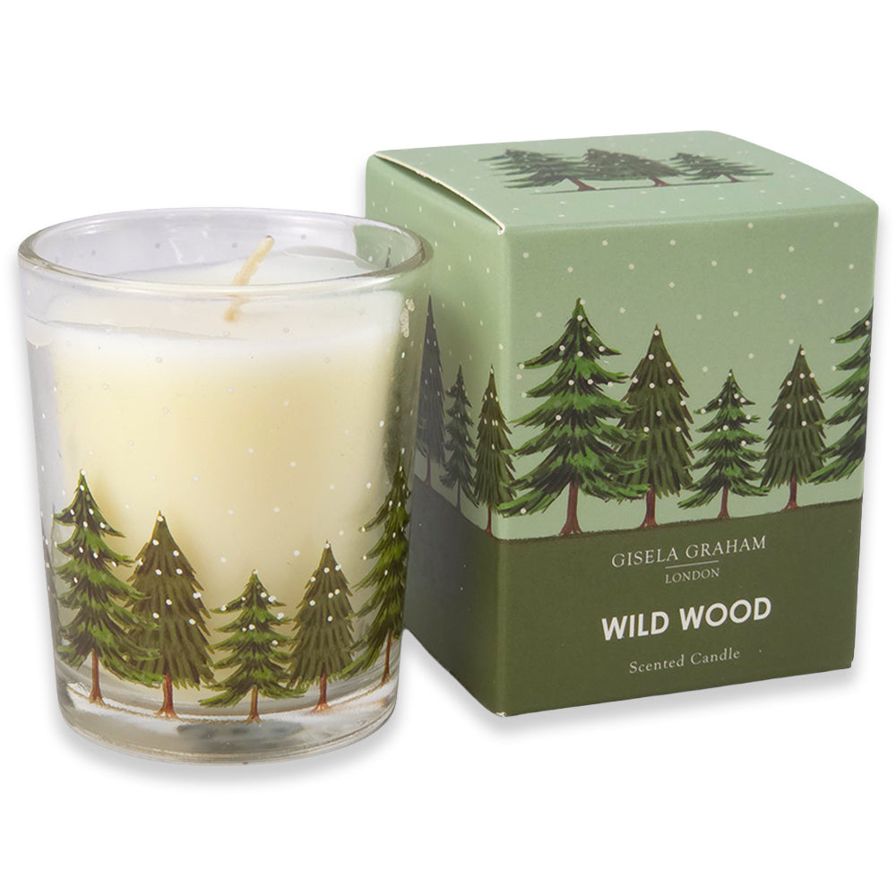 Christmas Wild Wood Scented Candle | Gisela Graham | Boxed Gift | 6cm Tall