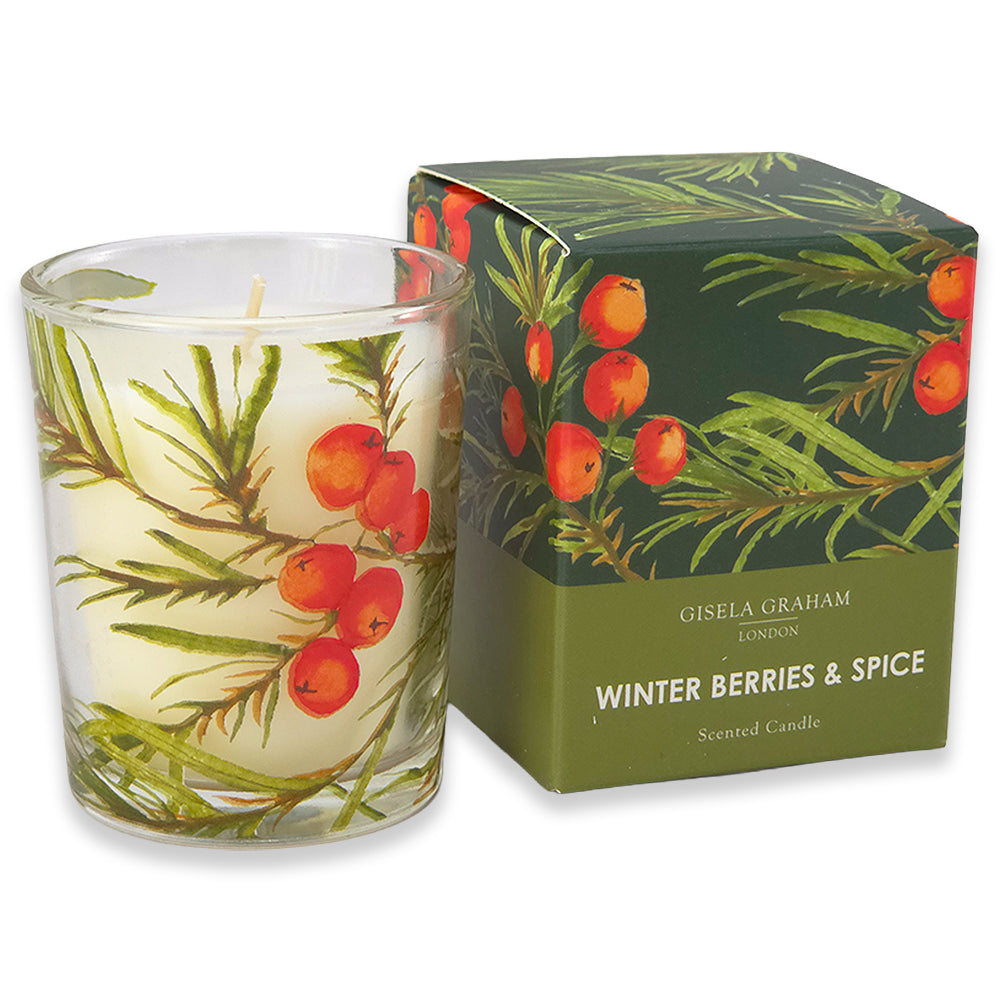 Christmas Botanicals Scented Candle | Gisela Graham | Boxed Gift | 6cm Tall