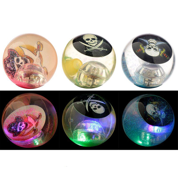 Pirate LED Flashing Rubber Bouncy Ball | 5.5cm | Party Bag Gift | Cracker Filler