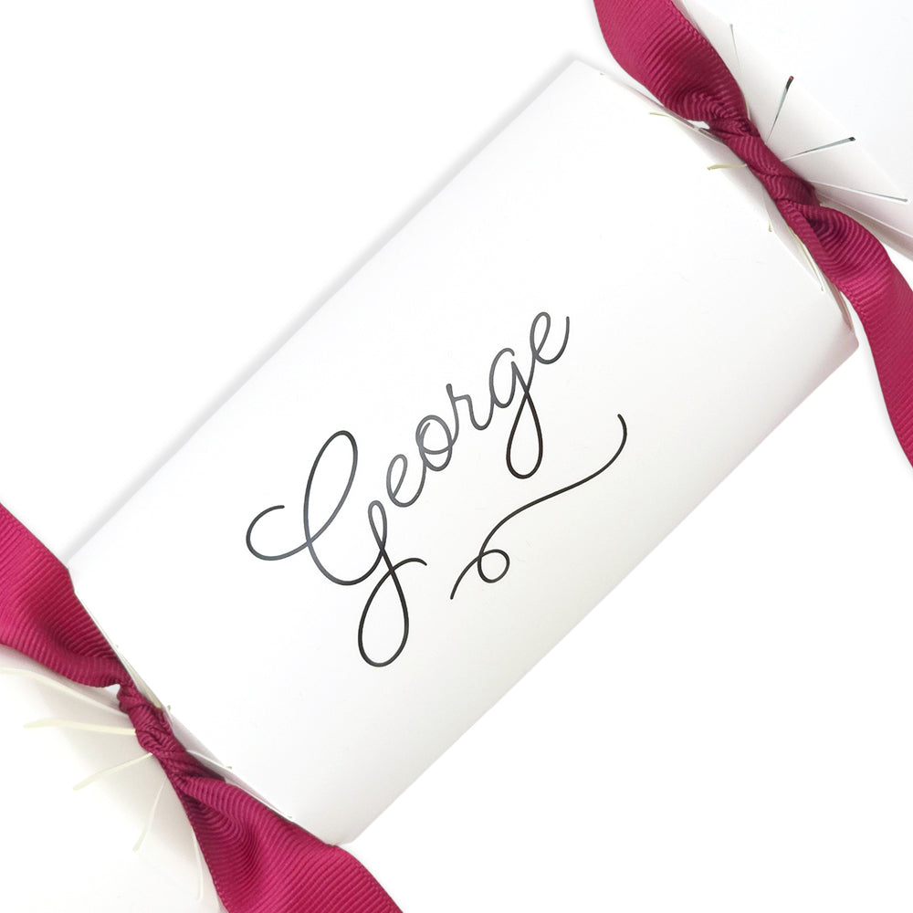 Personalised Calligraphy Name Printed Crackers | Craft Kit | Add Your Own Names  | Minimum 4